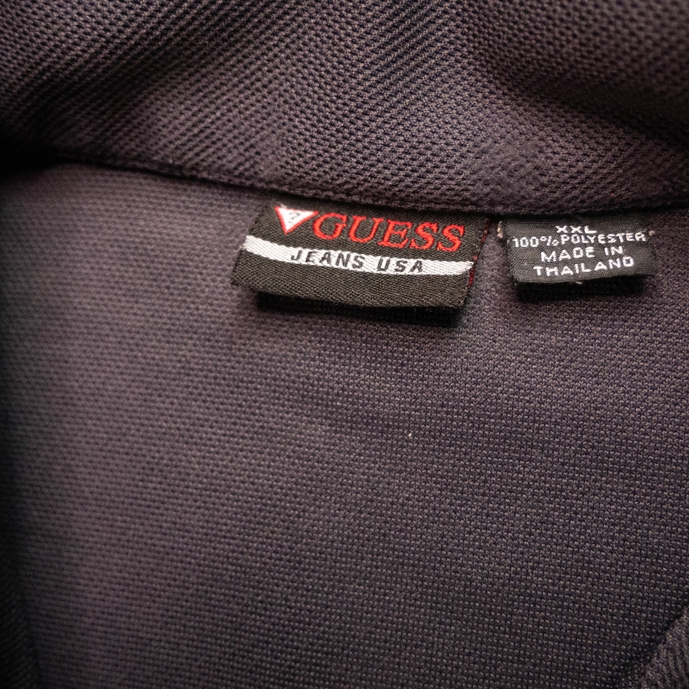 Guess Jeans USA Mens 2XL XXL Black Short Sleeve Polo Shirt - Picture 10 of 12
